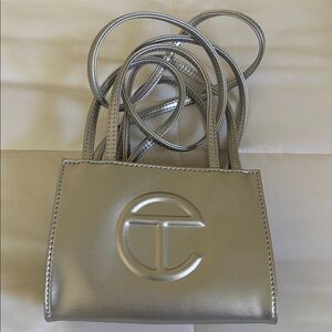 Telfar Metallic Silver Mini Bag